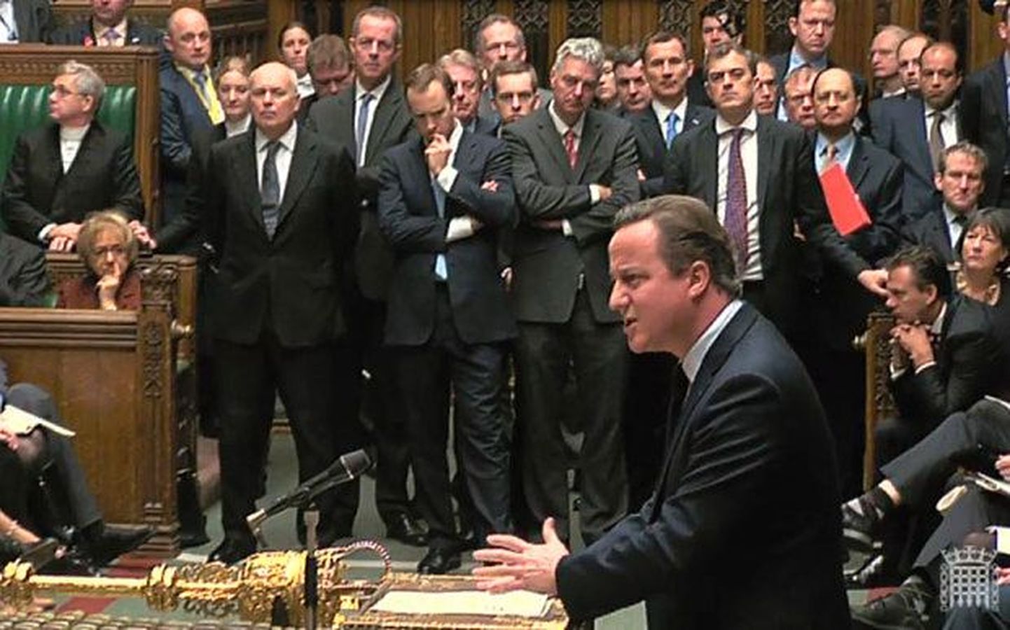 David Cameron alamkojas kõnelemas.