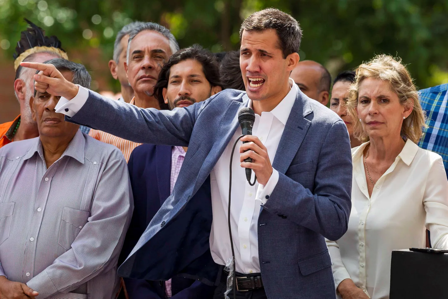 Juan Guaido meeleavaldusel osalemas.