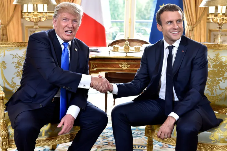 USA president Donald Trump ja esileedi Melania Trump on visiidil Prantsusmaal, neid võõrustavad president Emmanuel Macron ja esileedi Brigitte Trogneux'