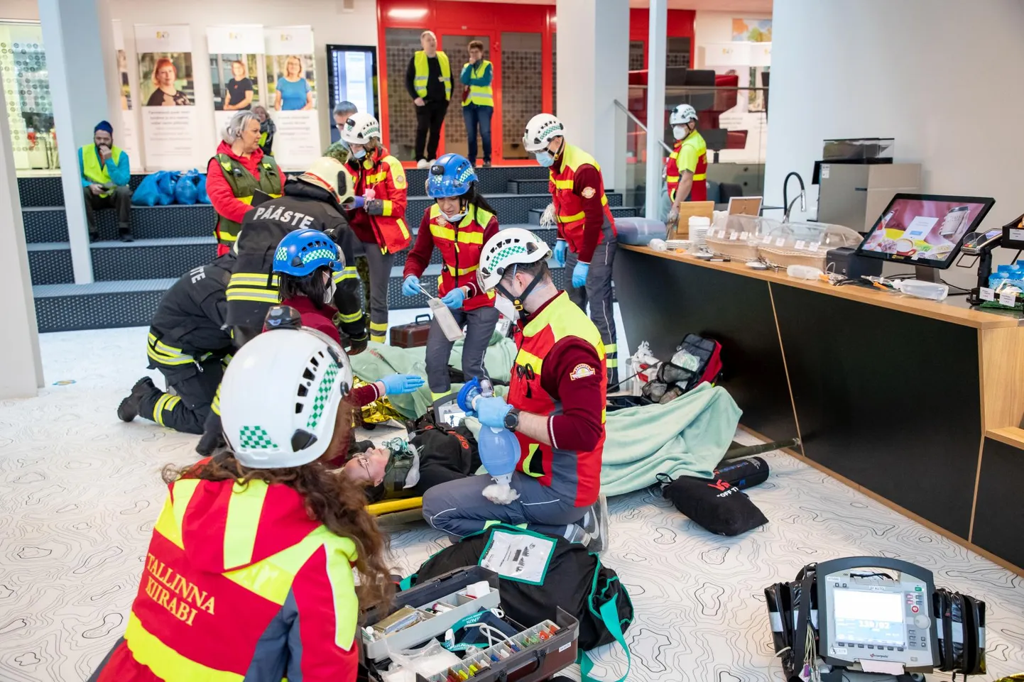 Päästeõppus Tallinna Tervishoiu Kõrgkoolis.
