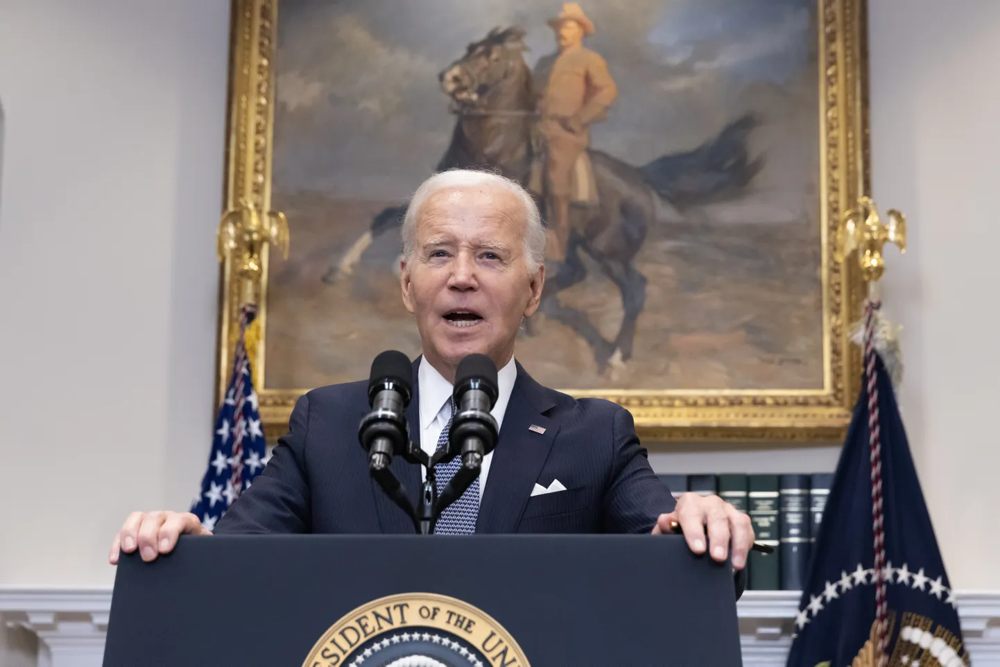 USA president Joe Biden kommenteerimas ülemkohtu otsust lükata tagasi õppelaenude tühistamise programm