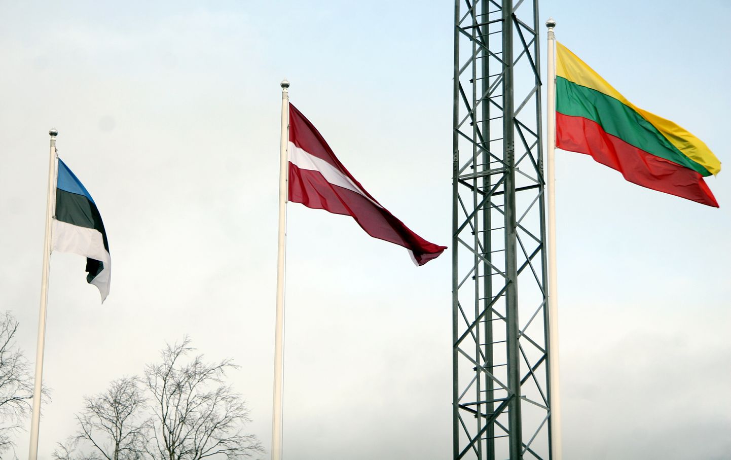Eesti, Läti ja Leedu lipud.