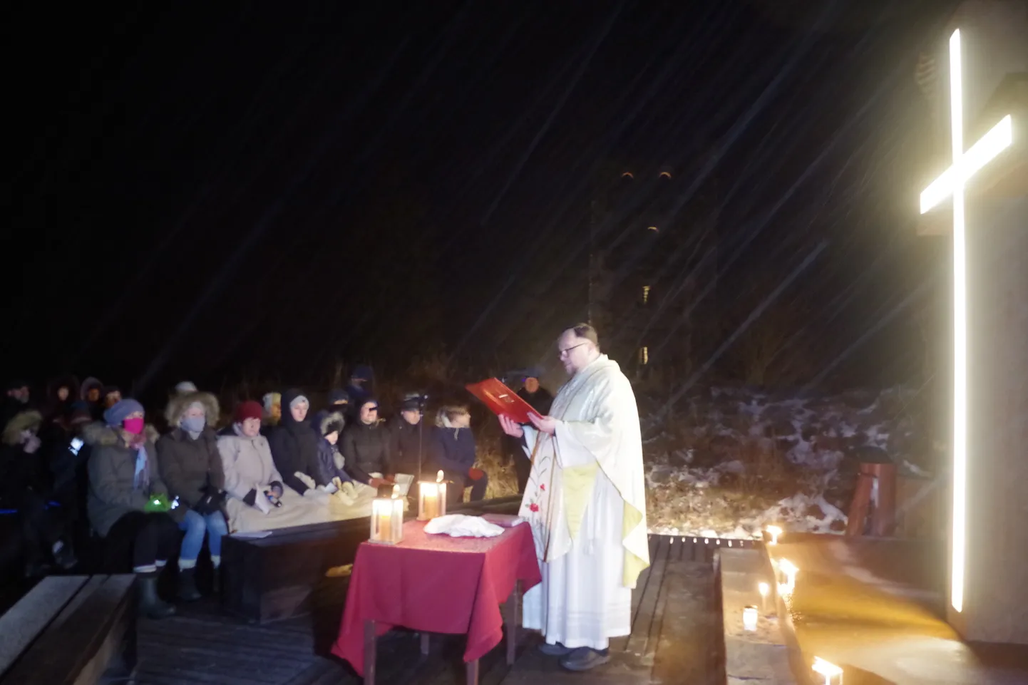 Jõulumissa Vastseliina linnuse välikabelis.