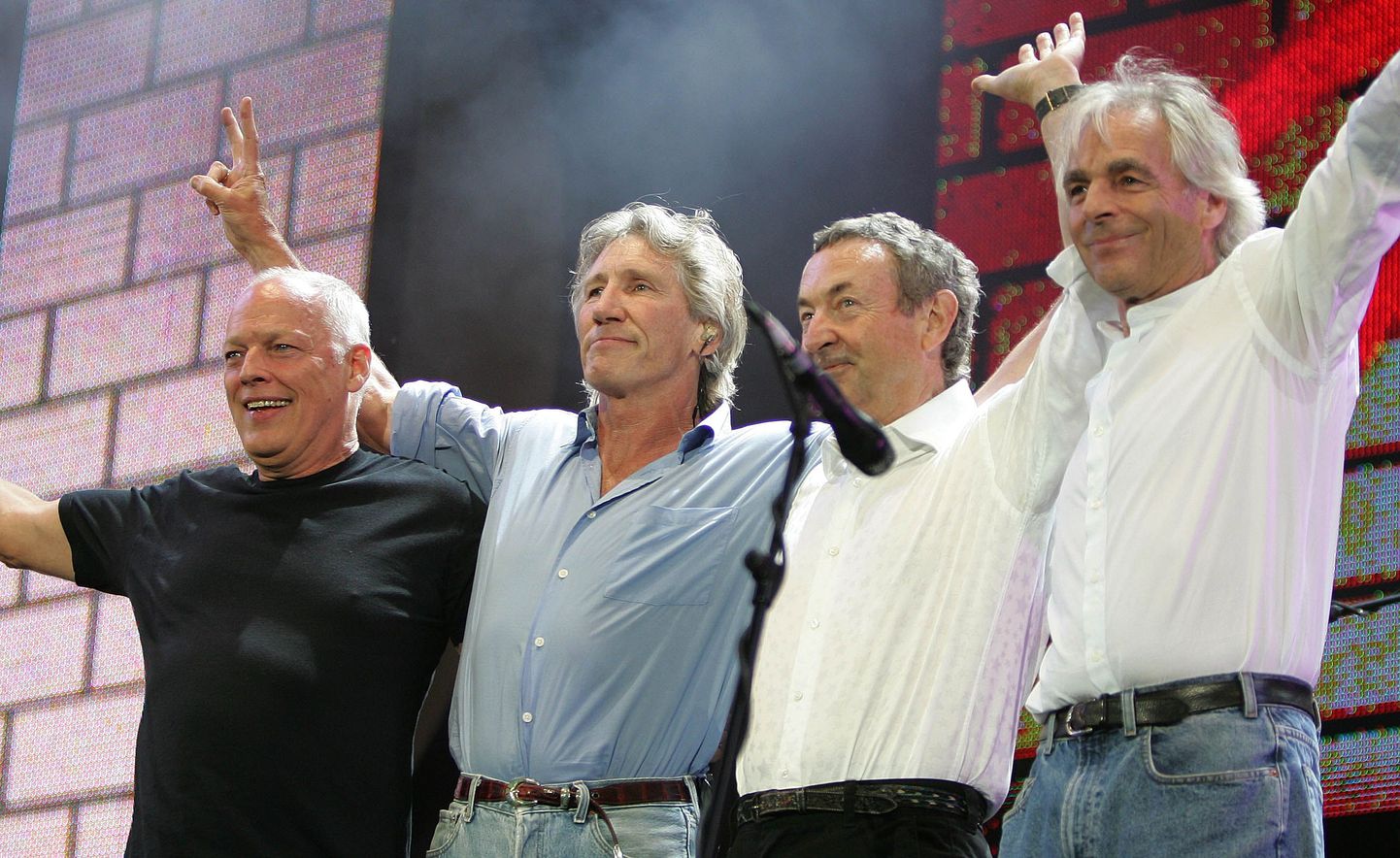 Pink Floyd, Dave Gilmour, Roger Waters, Nick Mason ja Rick Wright ansamblist Pink Floyd aastal 2005.