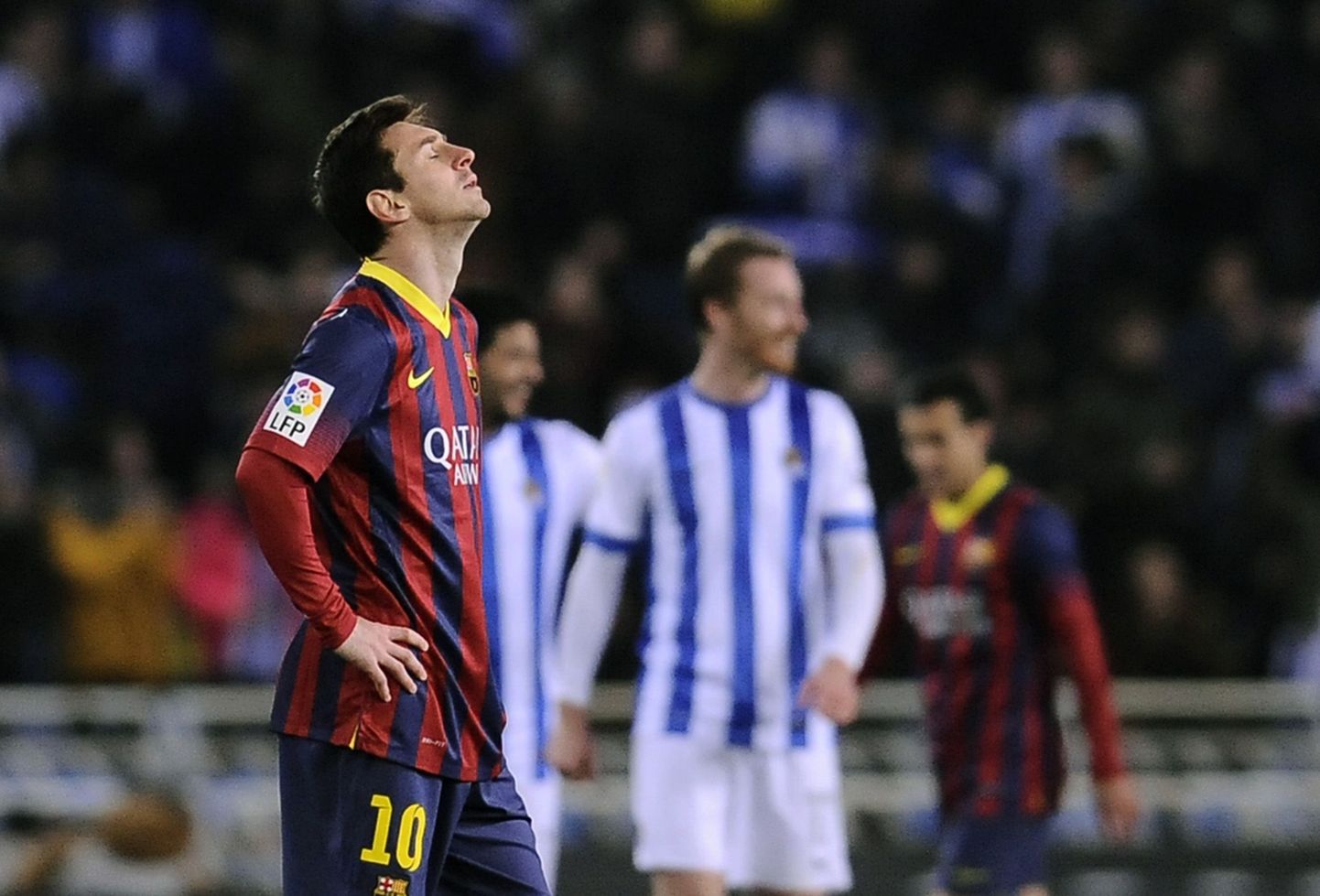 Pettunud FC Barcelona ründestaar Lionel Messi.