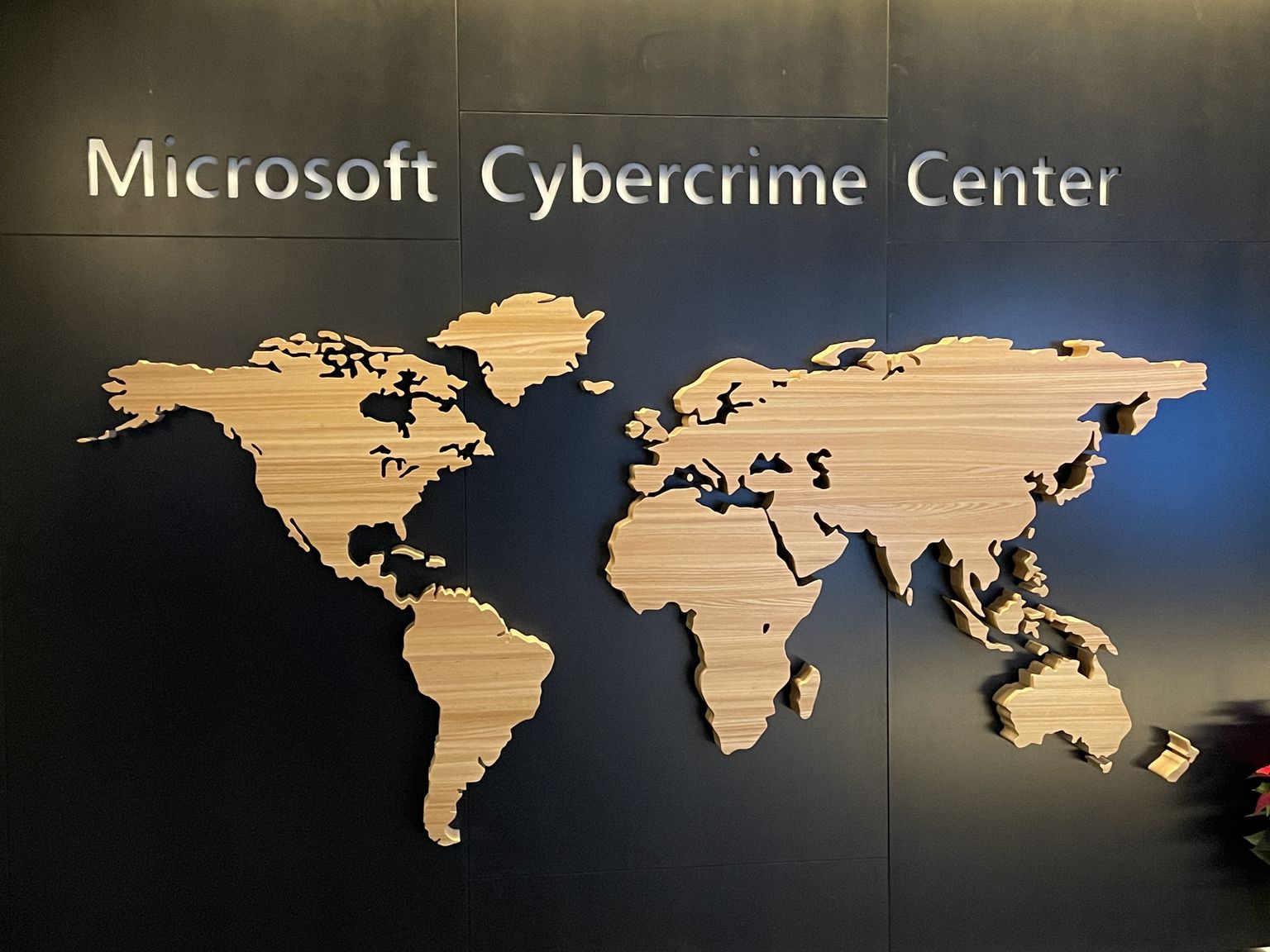 Microsoft Crime Center. Liela mēroga kiberoperācijām speciālisti pulcējas Microsoft Crime Center (Noziegumu centrā). Uz vienīgās sienas, ko šeit atļauts fotografēt, ir pasaules karte, kas simbolizē uzņēmuma globālo tvērienu. Lielās telpas aiz biezām stikla sienām un elektroniski slēdzamām durvīm ir pilnas ar datoriem un darbstacijām speciālo operāciju veikšanai.