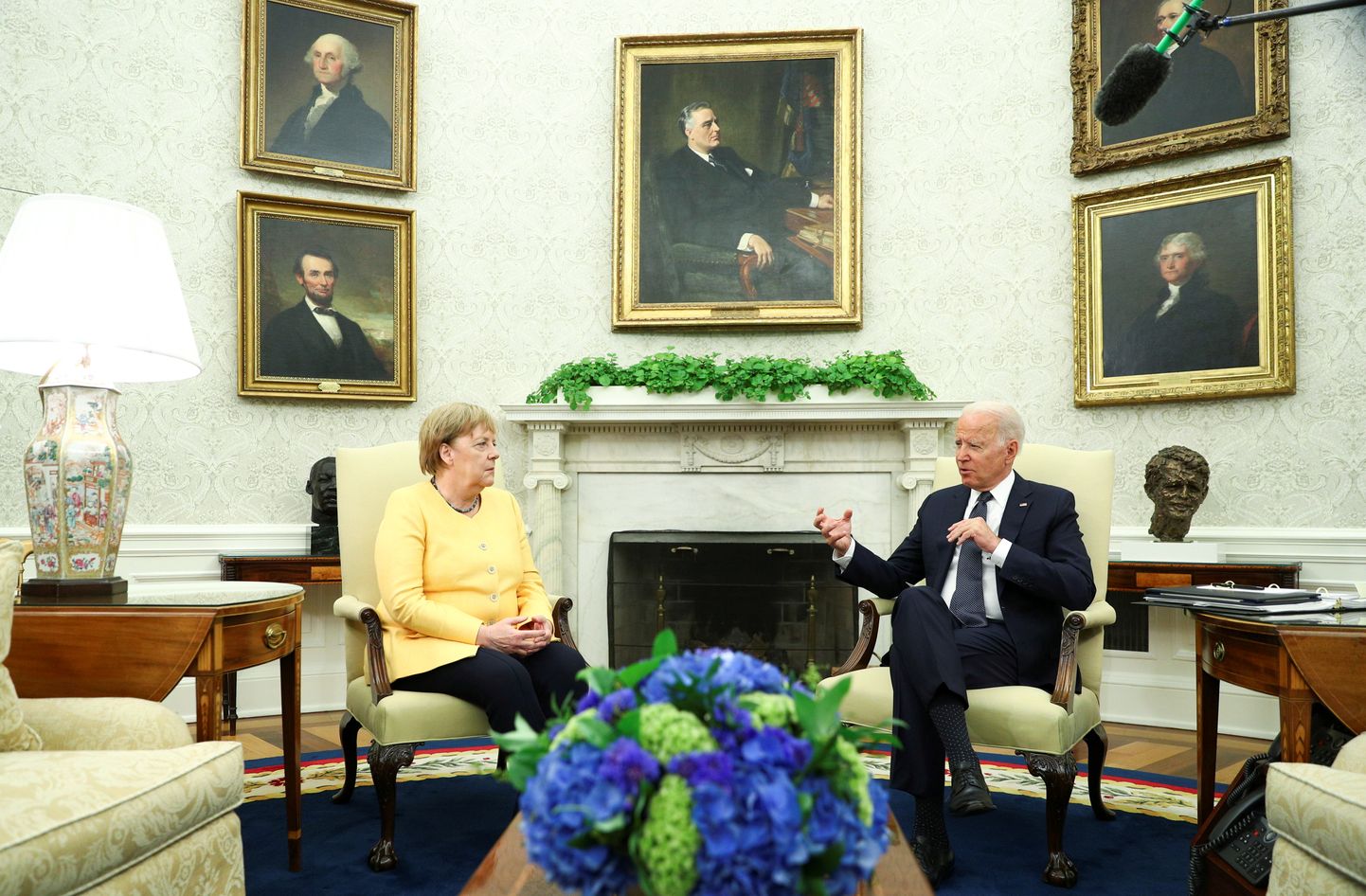 Vācijas kanclere Angela Merkele, ASV prezidents Džo Baidens