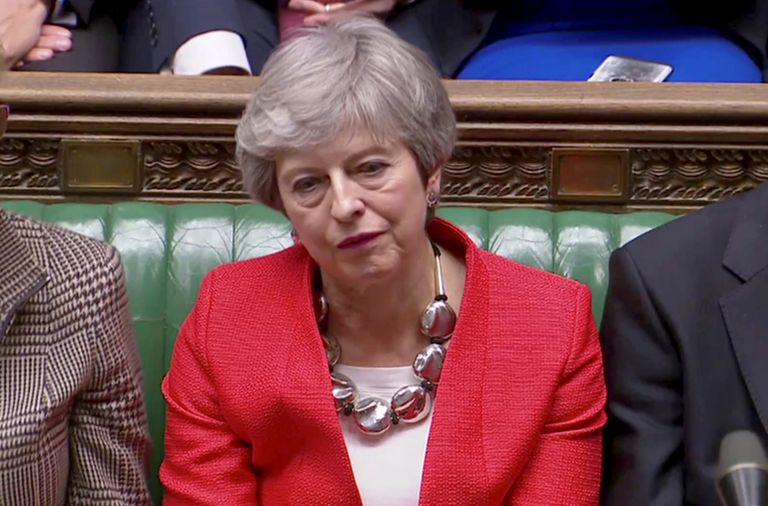 Briti peaminister Theresa May 12. märtsil 2019 parlamendis