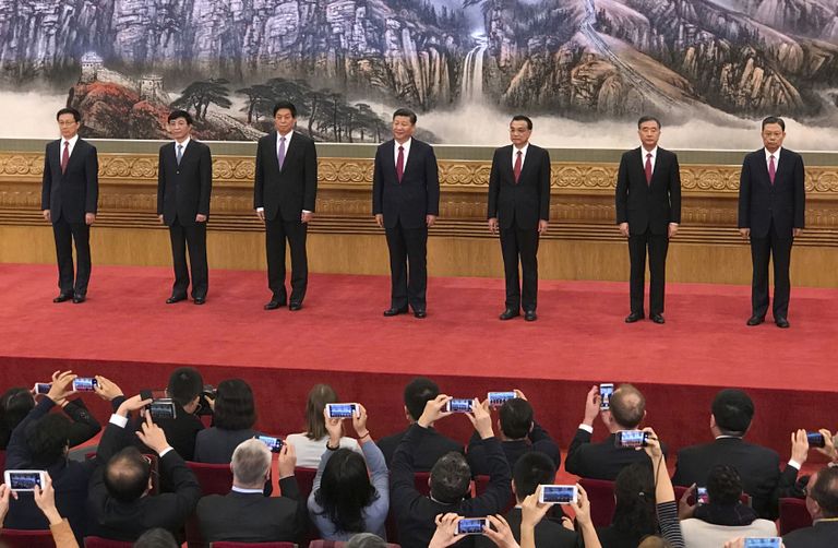 Poliitbüroo alalise komitee liikmed ehk Hiina poliitika sisering. Ng Han Guan/AP/Scanpix