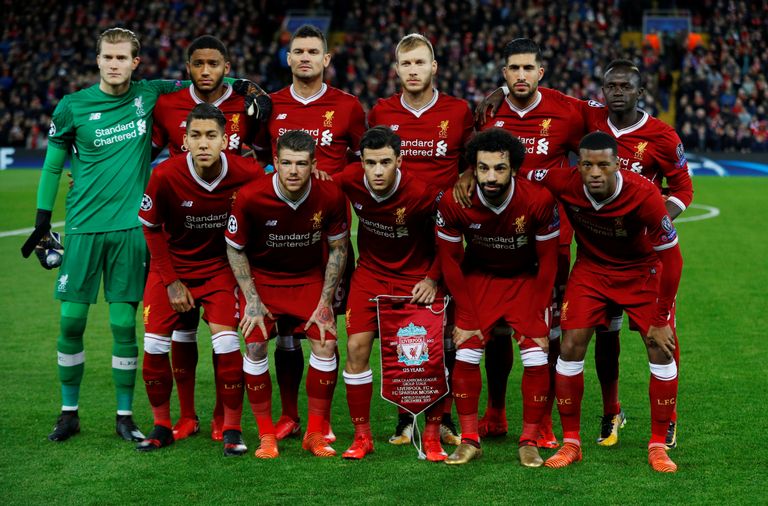Soccer Football - Champions League - Liverpool vs Spartak Moscow - Anfield, Liverpool, Britain - December 6, 2017 Liverpool players pose for a team group photo before the match REUTERS/Phil Noble