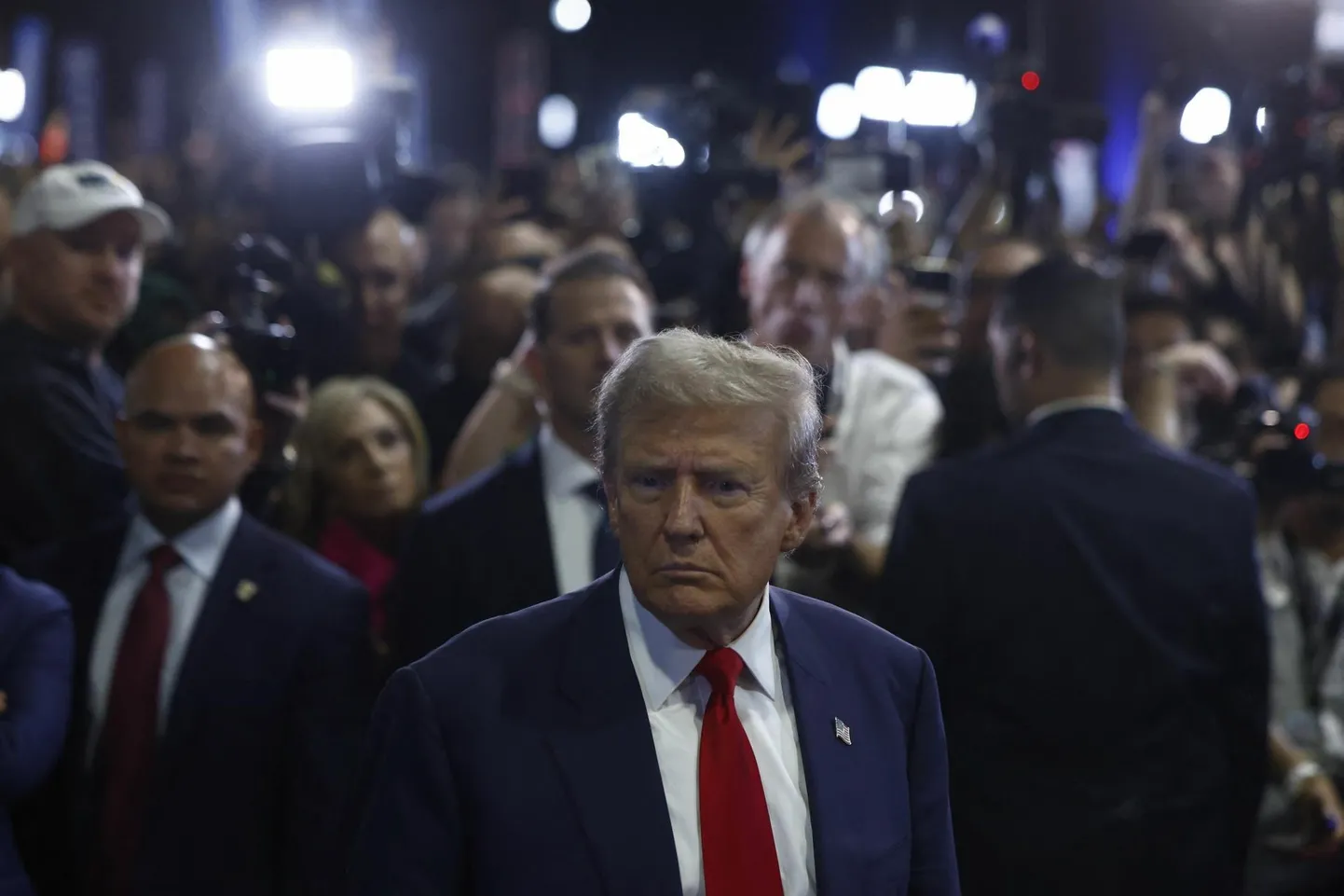 Donald Trump presidendidebati toimumispaigas Philadelphias. FOTO: Evelyn Hockstein/Reuters/Scanpix