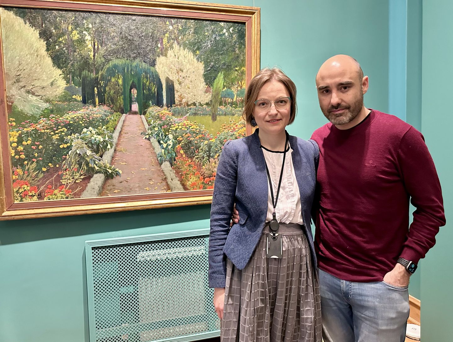 Кураторы выставки Александра Мурре и Карлос Алонсо Перес-Фахардо и садовый пейзаж Сантьяго Рузильона.