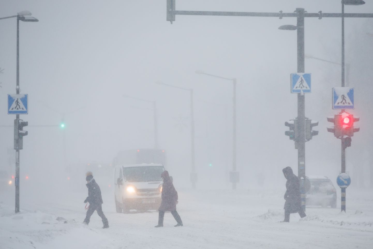 Снежный шторм в Таллинне.