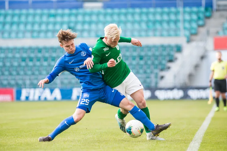 FC Flora ja Tartu Tammeka matšis käis kõva võitlus.