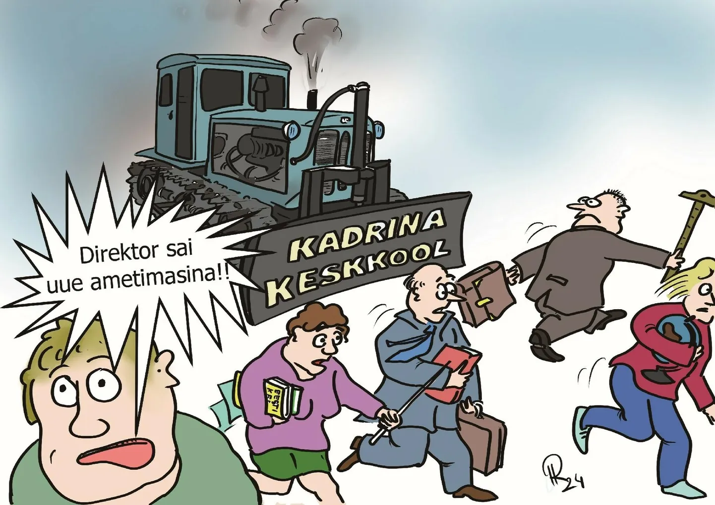 Nädala karikatuur "Kadrina keskkooli juhitakse raudse rusikaga".