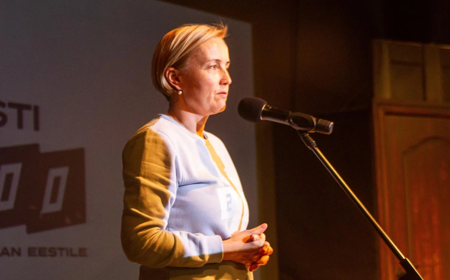 Kristina Kallas kõneles eile Eesti 200 koosviibimisel Karlova teatris.
