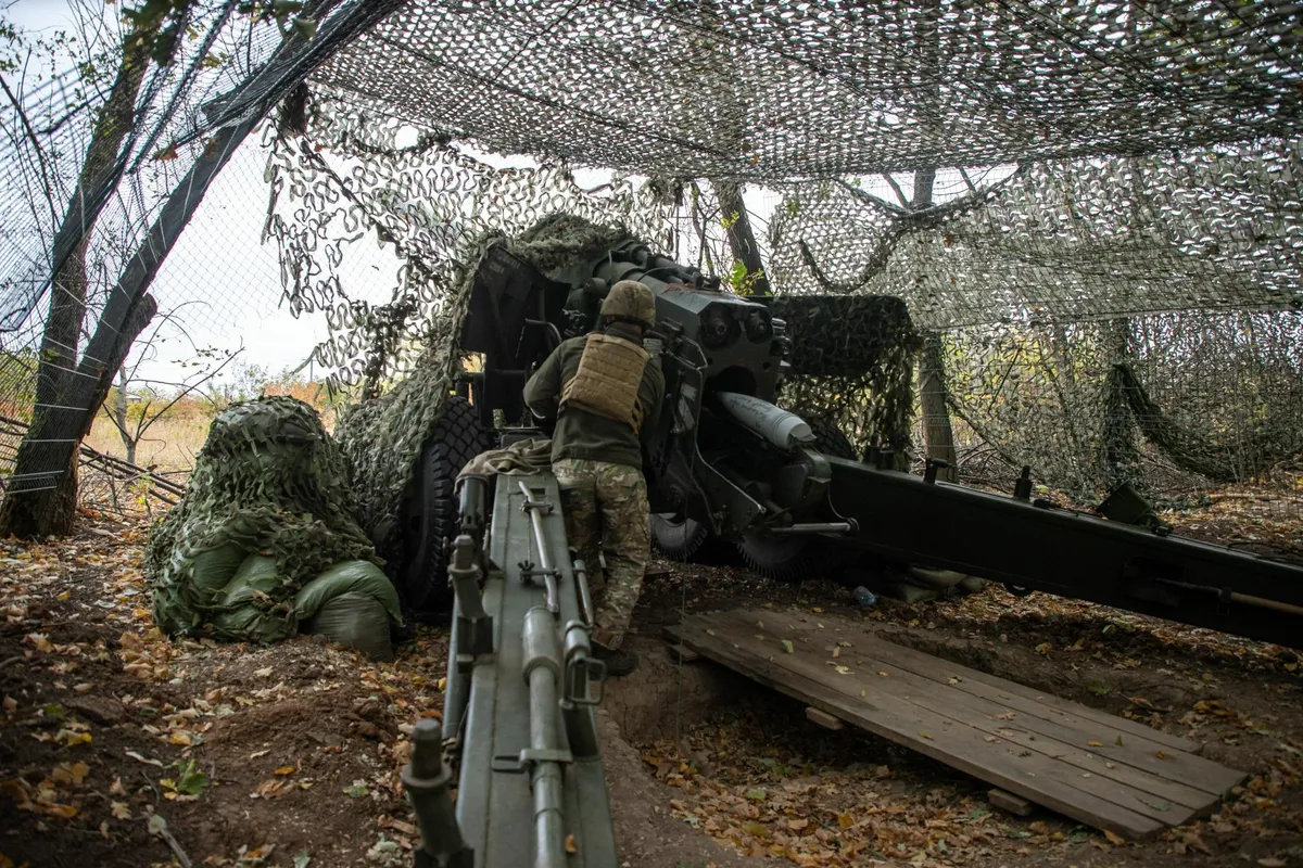 Artillery battery fighters from the 13th Brigade of Ukraine's National Guard, the Hartia Brigade, operating in the Kharkiv region.