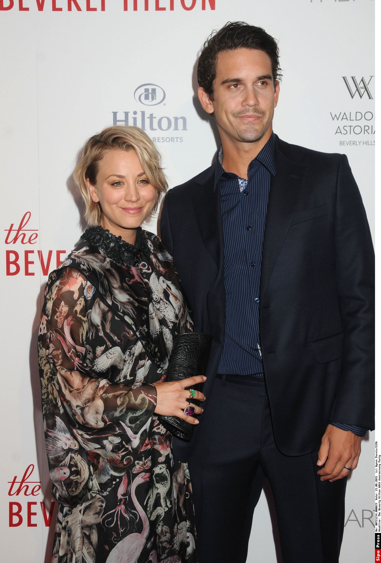 21 August 2015 - Beverly Hills, California - Kaley Cuoco, Ryan Sweeting. The Beverly Hilton 60th Anniversary Party held at The Beverly Hilton Hotel. Photo Credit: Byron Purvis/AdMedia/ADMEDIA_adm_BevHilton6thAnniv_BP_019/Credit:Byron Purvis/SIPA/1508220714