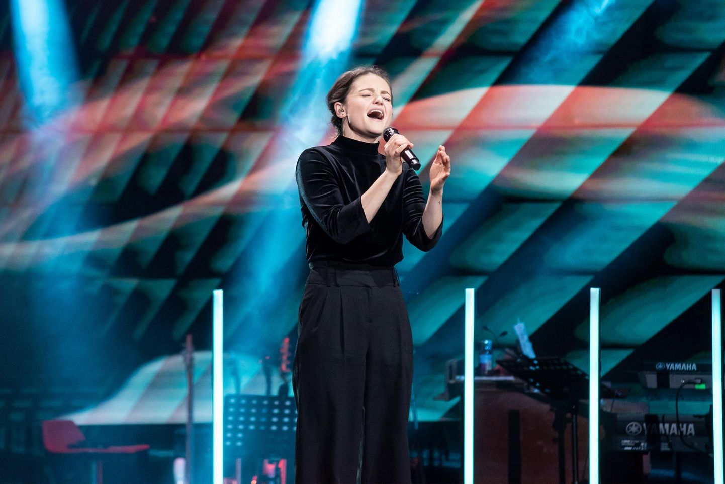 Siret Tuula Soome talendisaate “The Voice of Finland 2021” laval.