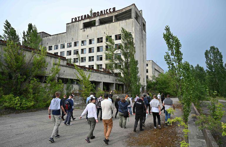 Turistid Tšornobõlis