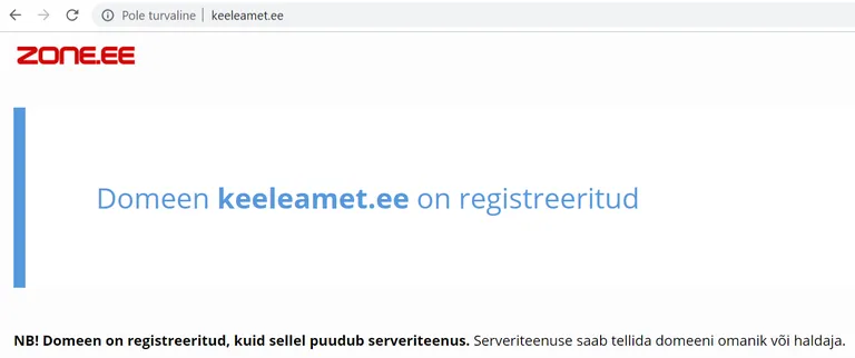Keeleamet.ee domeen on juba registreeritud, kuid mingit sisu sellelt lehelt praegu ei leia