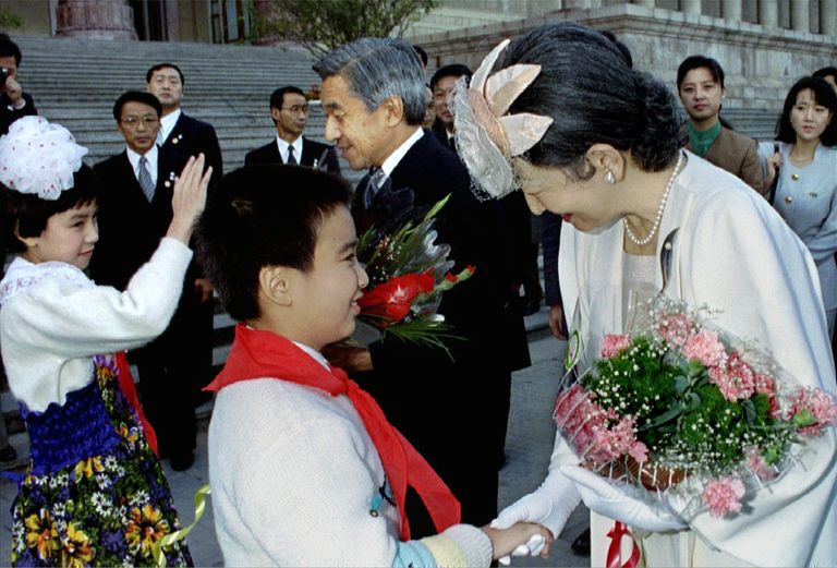 Akihito ja Michiko 1992. aastal Hiinas.