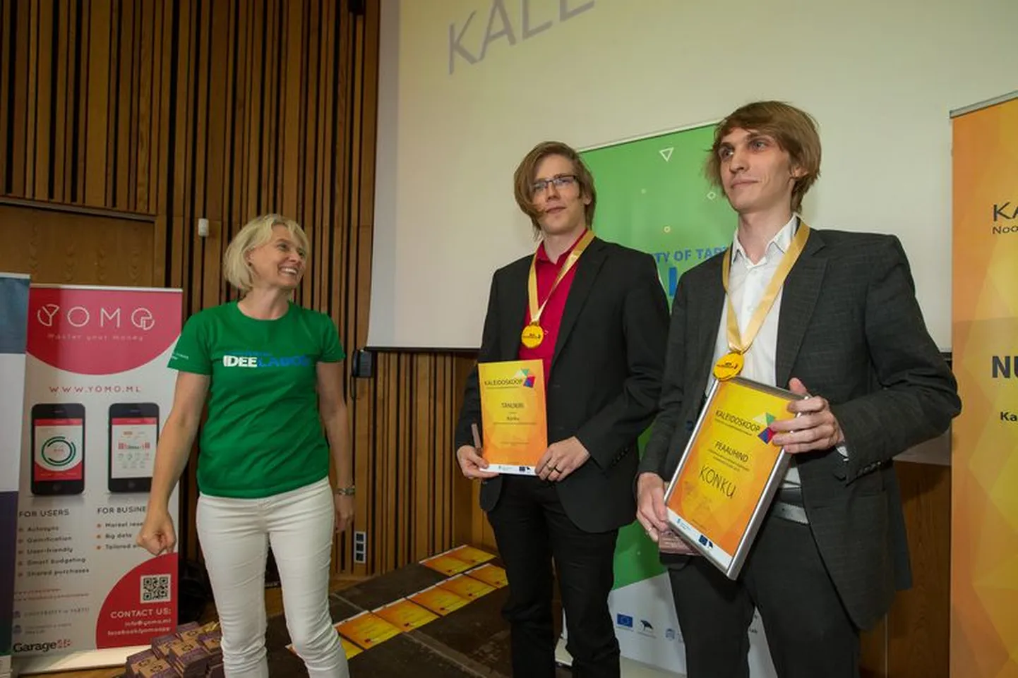 Vasakult ideelabori juhataja Maret Ahonen, Joonas Põder ja Karl-Sander Erss.