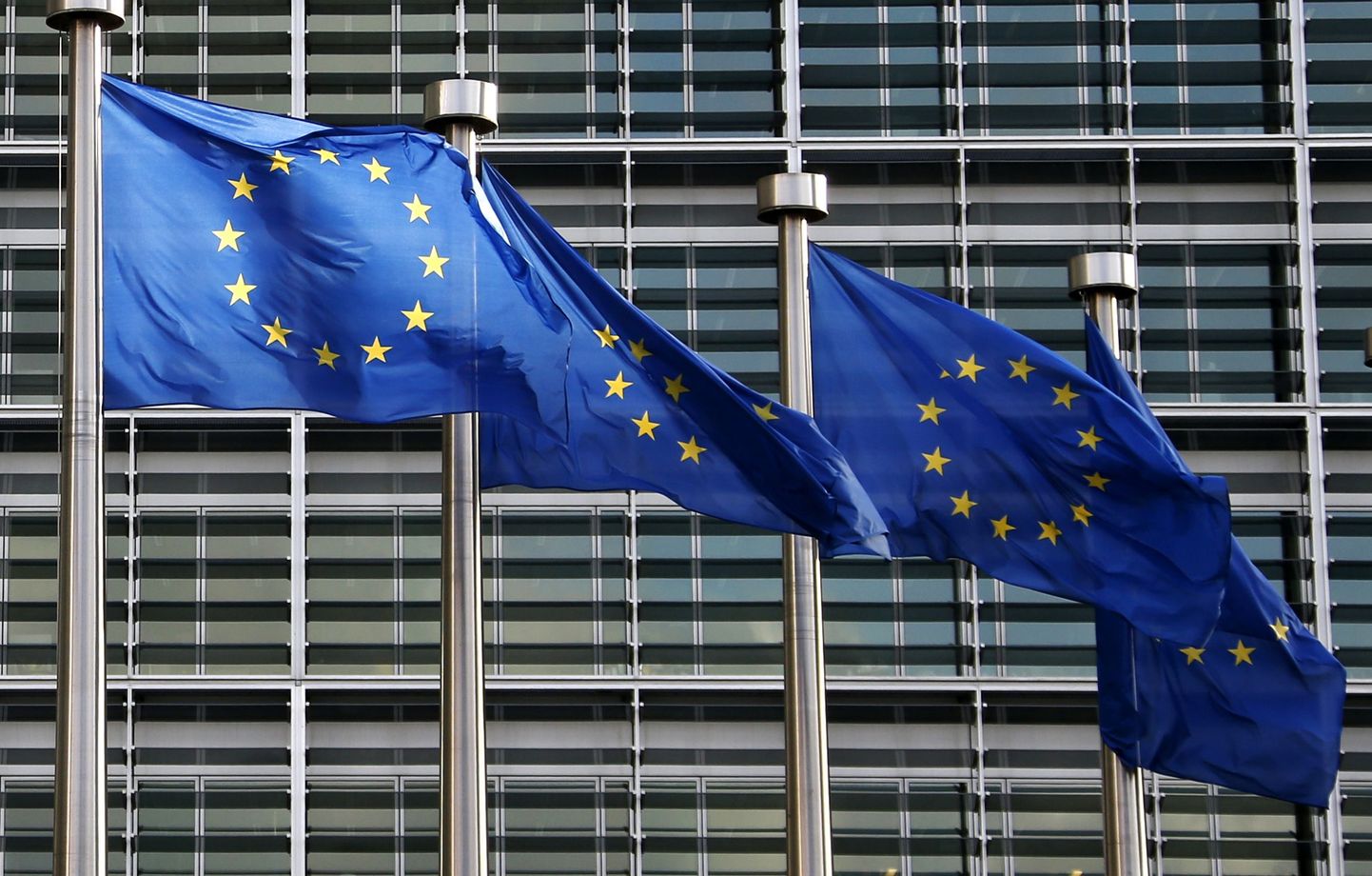 Euroopa Liidu lipud Brüsselis Euroopa Komisjoni peakorteri juures.
