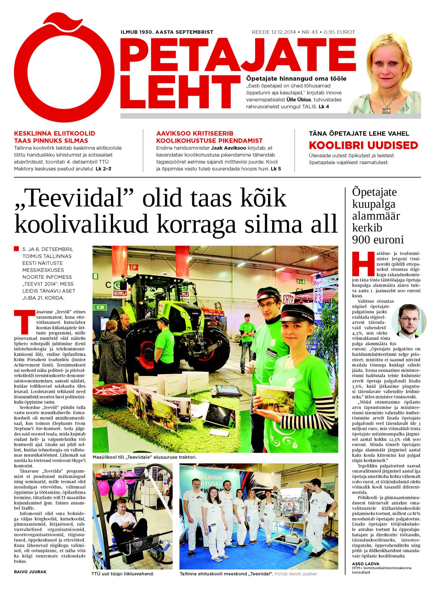Õpetajate Leht 12. detsembril 2014