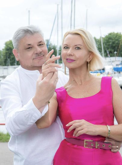 Диана Денисова с мужем.