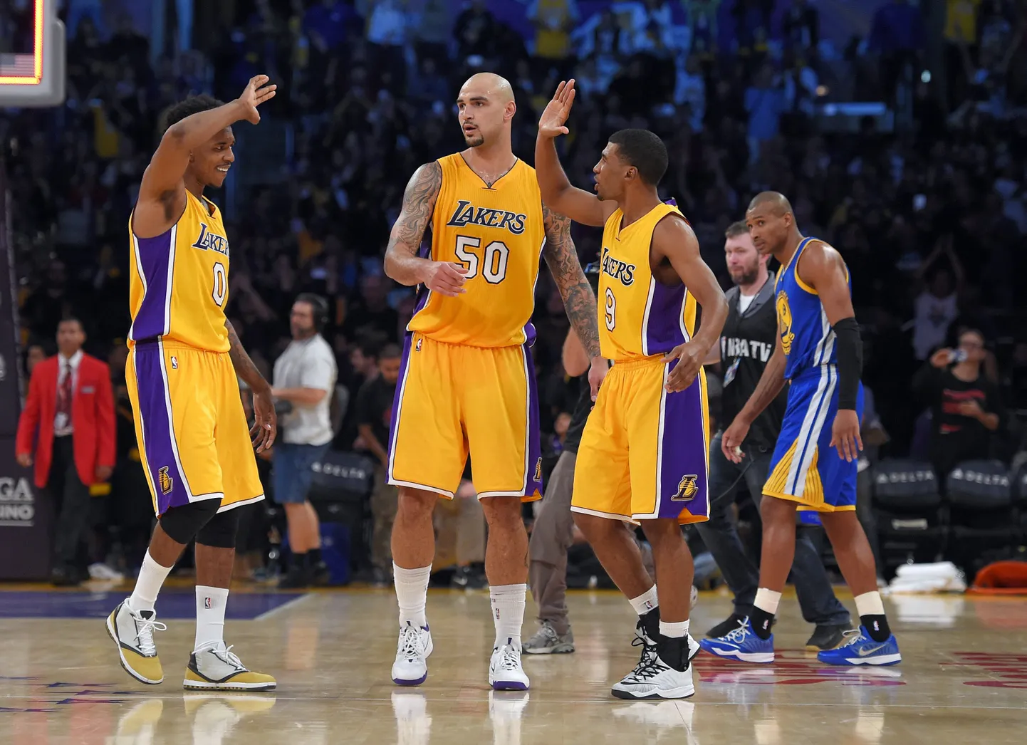 Los Angeles Lakersi mängijad.