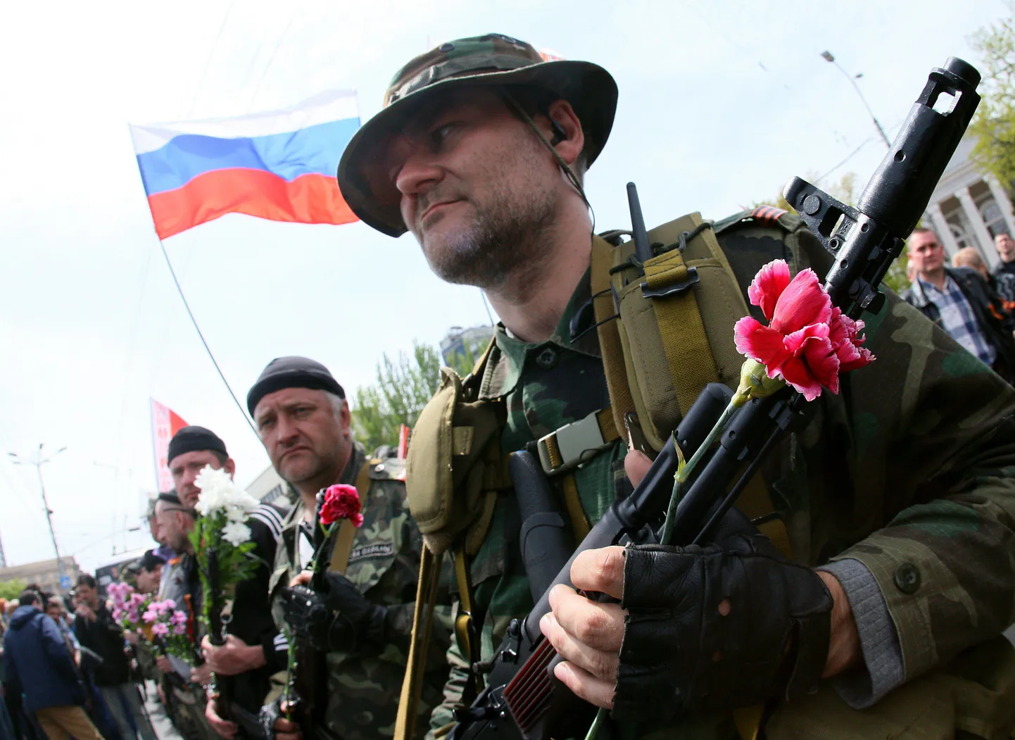 Donetski separatistid võidupüha paraadil.