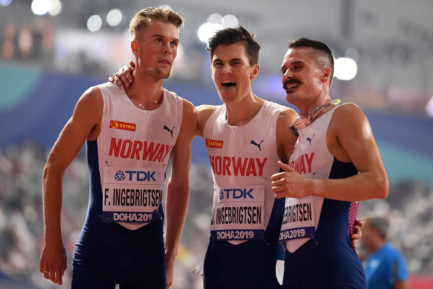 Vasakult paremale:  Filip Ingebrigtsen, Jakob Ingebrigtsen ja  Henrik Ingebrigtsen.