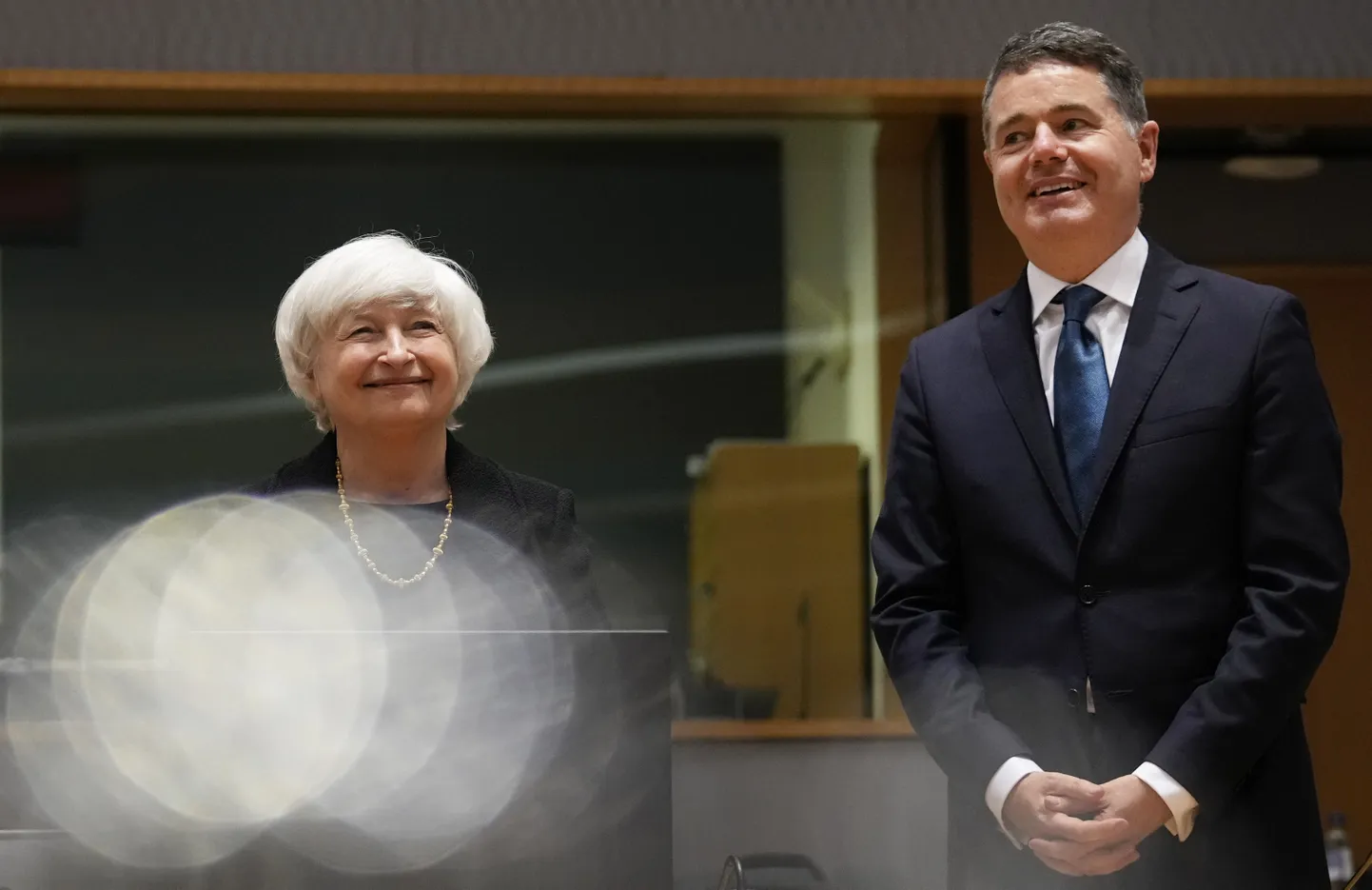 Ettevõtete globaalse minimaalse tulumaksu eestkõneleja, USA rahandusminister Janet Yellen ning Iirimaa rahandusminister Paschal Donohoe.