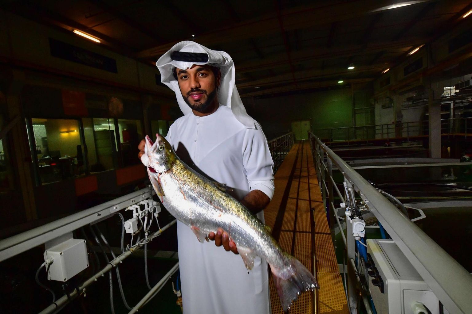 Bader bin Mubarak juhib keset Dubai kõrbe loodud kalakasvandust.  FOTO: Giuseppe Cacace / AFP / Scanpix