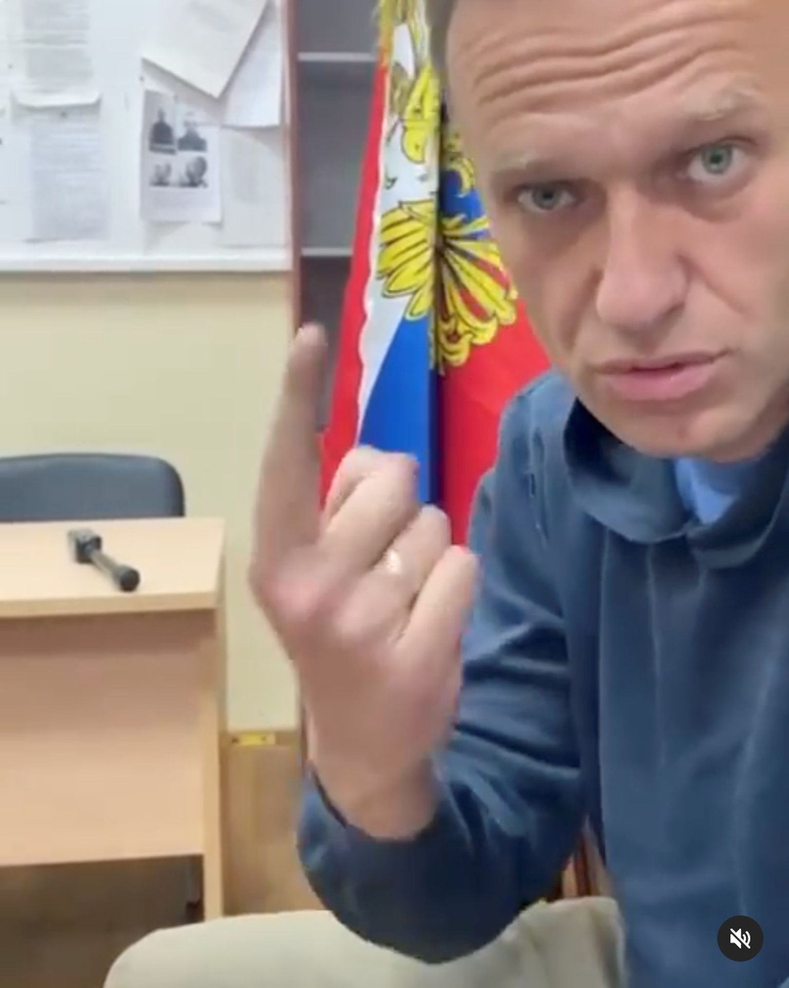 Алексей Навальный в зале суда.