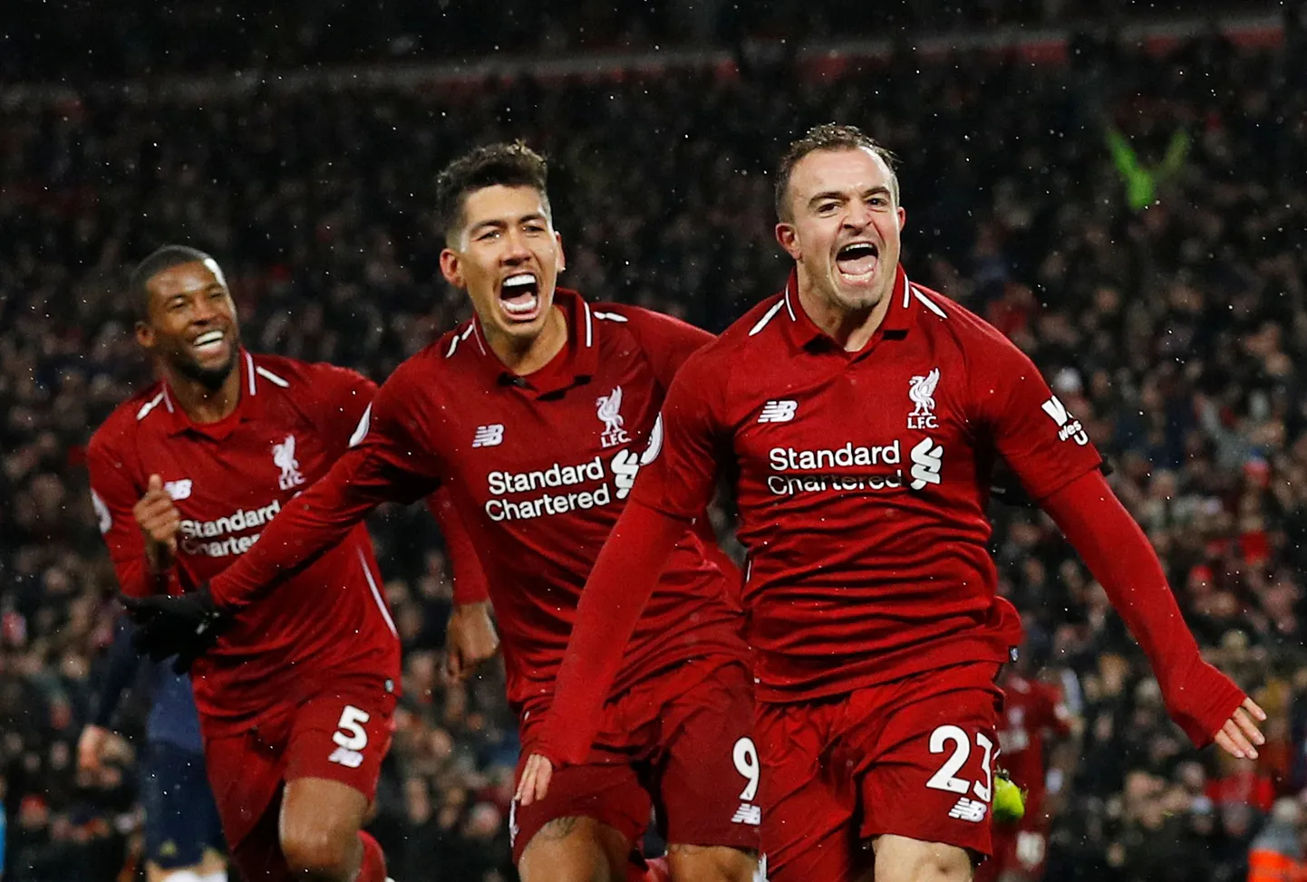 Xherdan Sgaqiri lõi Unitedile kaks väravat ja Liverpool jätkab liiga liidritena.