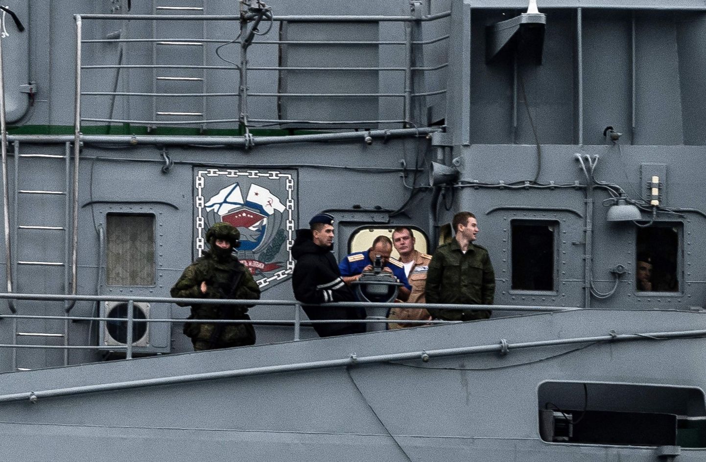 Vene mereväelased Süüriasse suunduva dessantlaeva Nikolai Filtšenkov pardal 2016. aasta oktoobris.