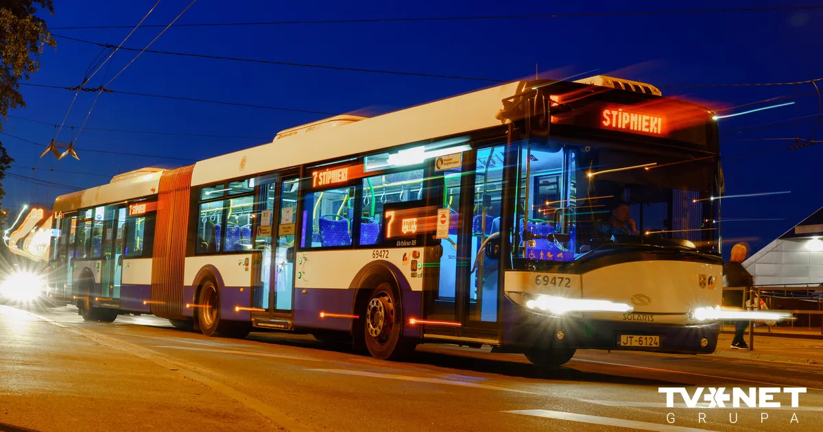 Naktī uz sestdienu Rīgā sāks kursēt nakts sabiedriskais transports