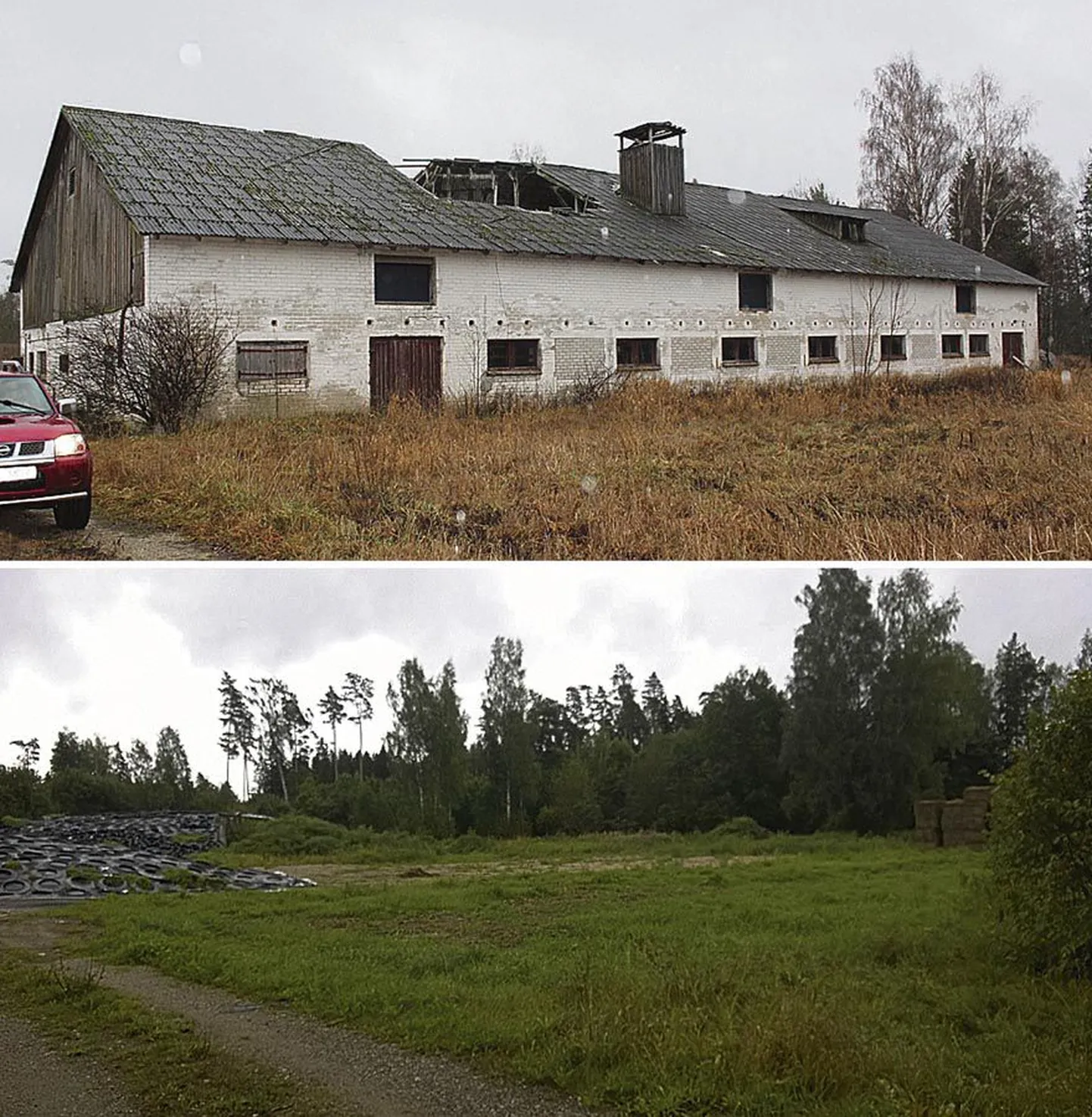 Oru laudahoone mullu detsembris ja sama koht tänavu augustis.