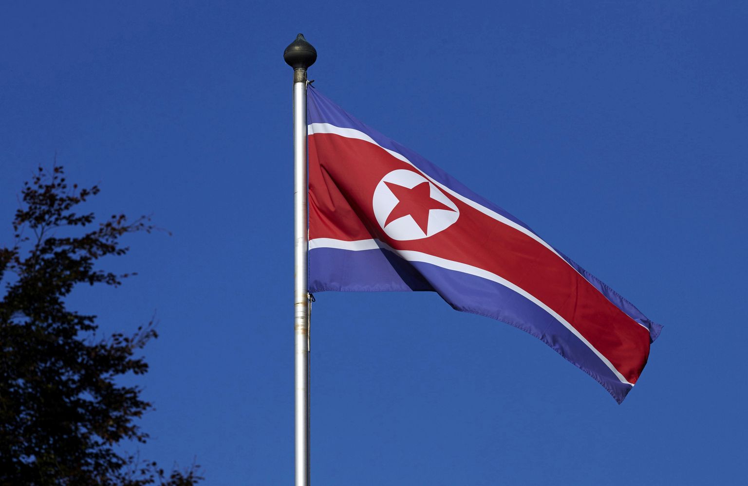 Põhja-Korea lipp. Foto on illustratiivne.