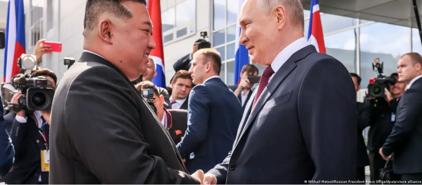 Ким Чен Ын и Владимир Путин на космодроме "Восточный", сентябрь 2023 года