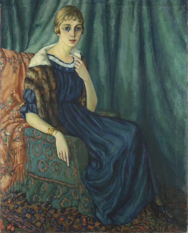 Linda Uuehendrik-Hakkaja portree 1917–1918. Õli, lõuend 139 × 112 cm