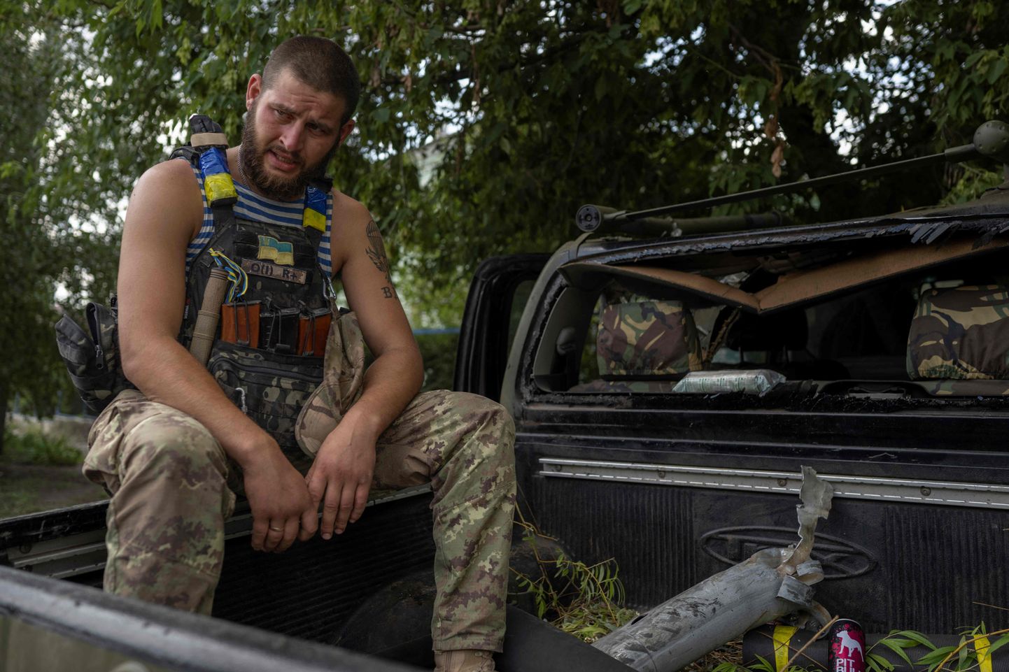 Ukraiņu karavīrs Bahmutā.