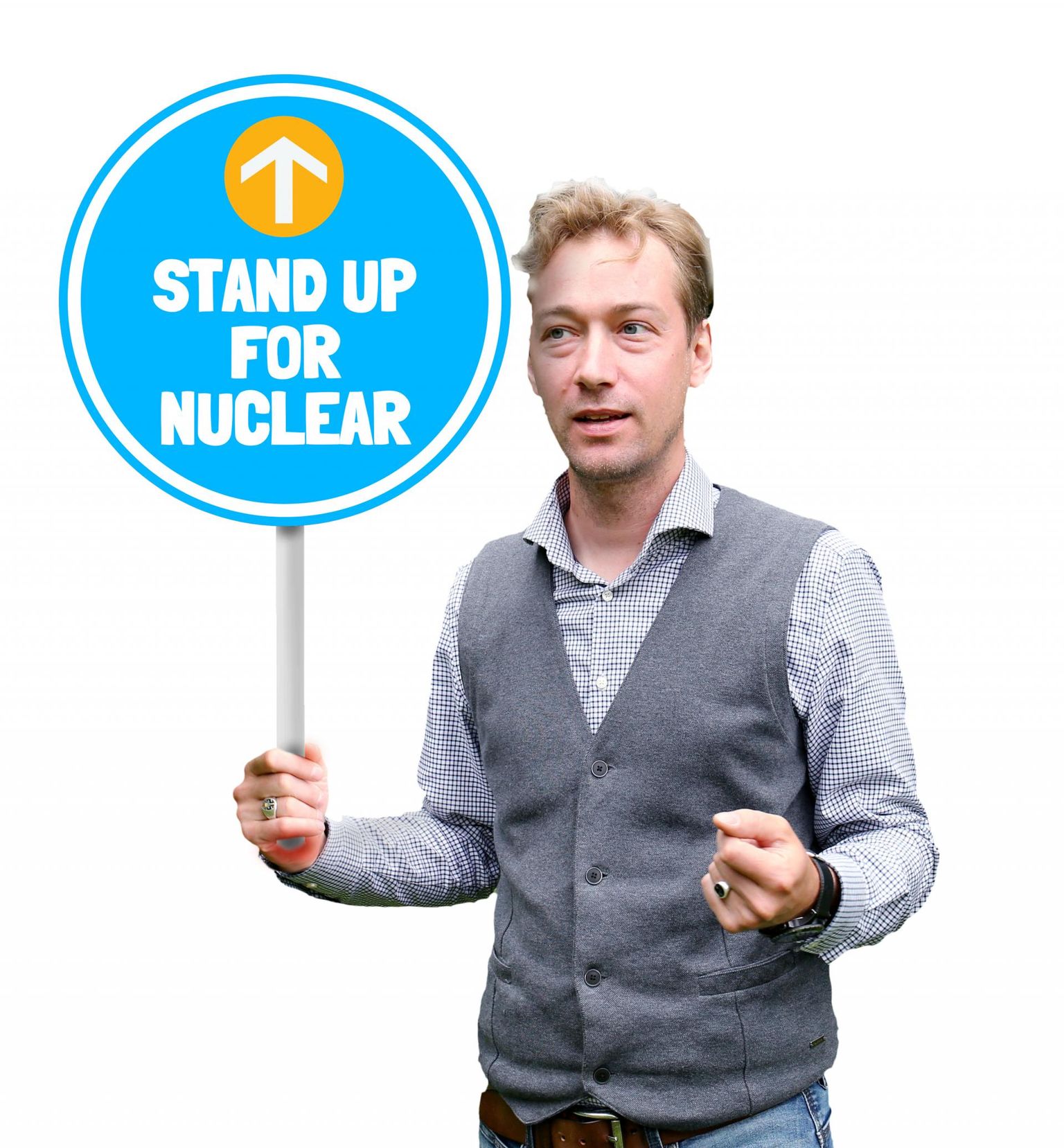 Tartu volikogu esimees Lemmit Kaplinski on Tartus tuumaenergeetika toetuseks korraldatava meeleavalduse eestvedajaid. Sarja «Stand Up for Nuclear» meeleavaldused toimuvad septembri teises pooles kümnetes maailma linnades.