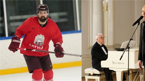 VIDEO ⟩ Olimpiešu "atbildes gājiens" Maestro Raimondam Paulam un Andrim Keišam