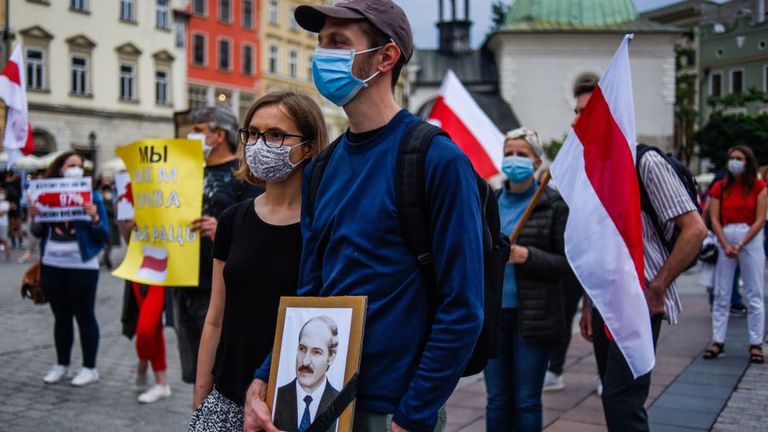 протест в польше против Лукашенко
