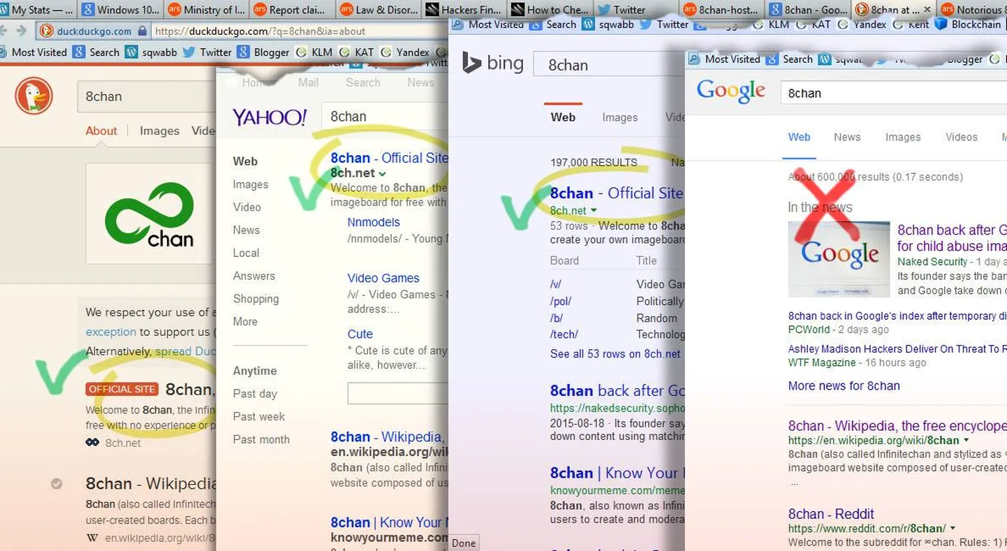 8chan ei tule otse välja ka Google'i otsingutulemustes