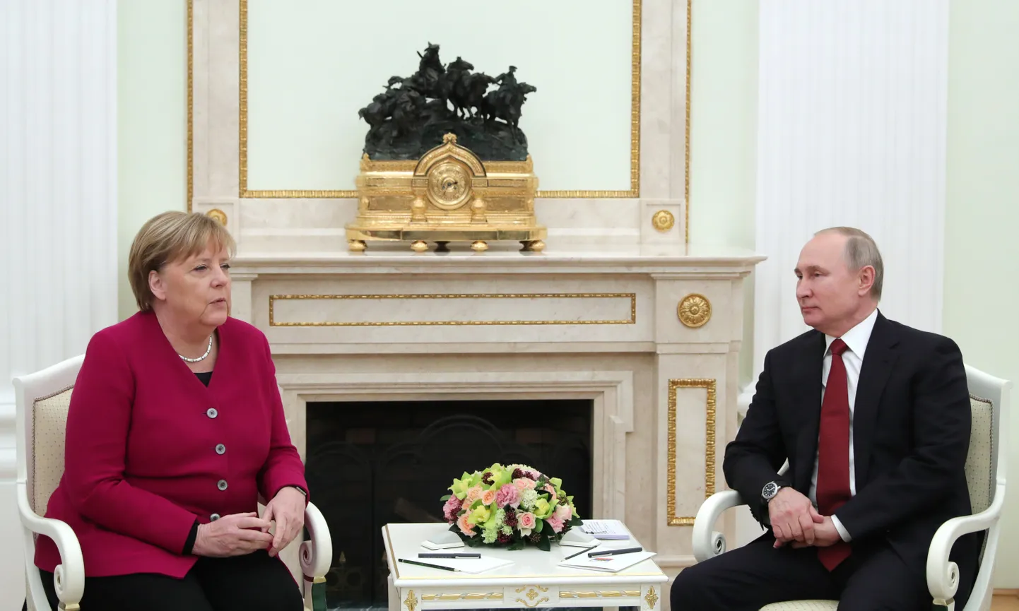 Встреча Ангелы Меркель и Владимира Путина в январе 2020-го.
