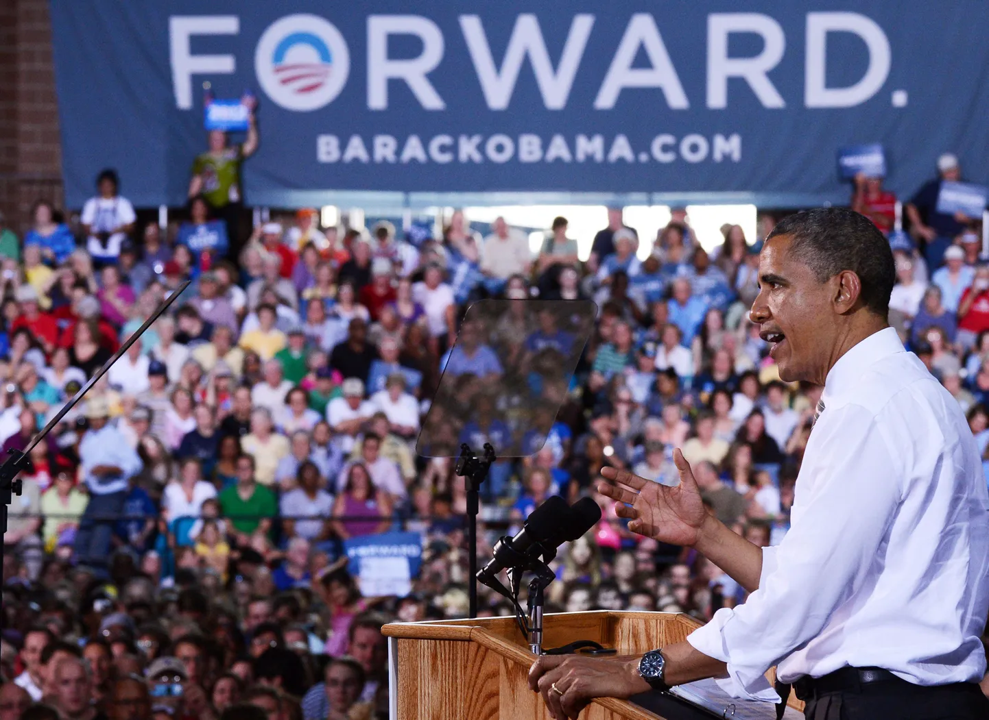 Barack Obama valimiskampaaniat tegemas.